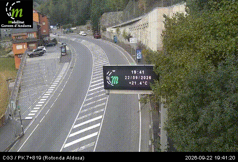 Webcam Rotonda Aldosa, image du réseau routier andorran