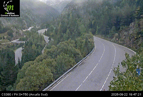 Webcam Arcalís Sud, image du réseau routier andorran