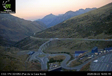 Webcam Pas de la Casa Nord, image du réseau routier andorran