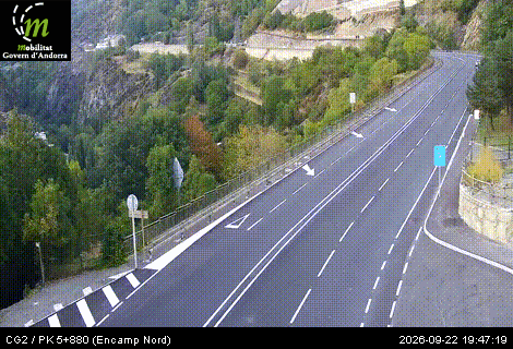 Webcam Encamp Nord, image du réseau routier andorran