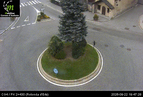 Webcam Rotonda d'Erts, image du réseau routier andorran