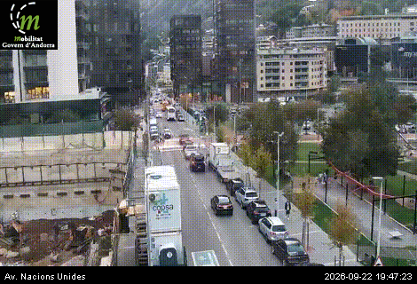 Webcam Avenue Nacions Unides, image du réseau routier andorran