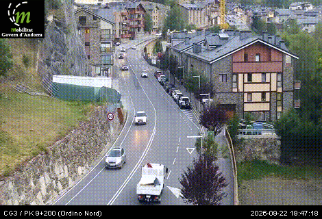 Webcam Ordino Nord, image du réseau routier andorran
