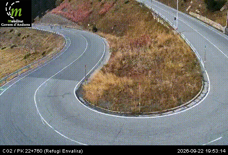 Webcam Refugi Envalira, image du réseau routier andorran