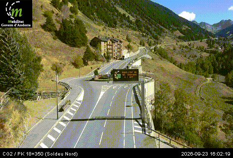 Webcam Soldeu Nord, image du réseau routier andorran
