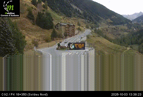 Cámara de tráfico CG2 / PK 18+350 (Soldeu Nord) / 1.854 metres en CG2