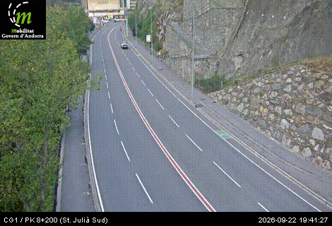Webcam Sant Julià Sud, image du réseau routier andorran
